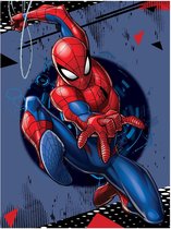 SpiderMan Fleece deken Swing Shot  - 100 x 140 cm - Blauw