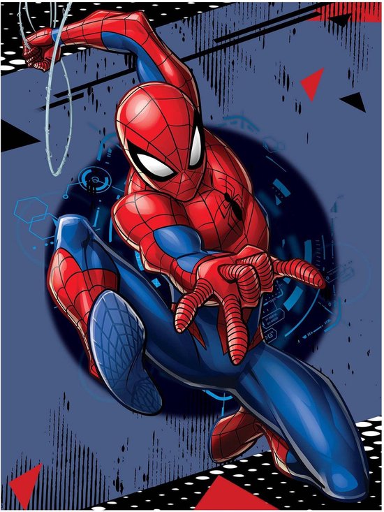 Couverture Doudou Spiderman Pour Enfants - 100x140 Cm En Polaire 100% Polyester - Licenciée Officielle - Ultra Douce Et Chaude