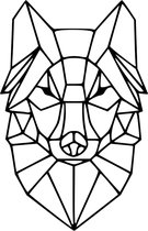 Geometrische wolf - Loup Géométrique  ---  Dier Bos Animal Wild Living Decor Interior Interieur Wall Muur Lasercut Forest Bureau Hout Wood Kinderkamer Behang Winter Herfst Kot Stud