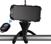 Selfie Stick - Telefoonhouder - Cadeau - Monkeystick - Fietsen - Reizen - Vloggen - Flexibel - Smartphone en GoPro - Bluetooth Afstandsbediening - Zwart