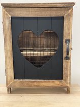 Woodart eierkastje naturel hout hart 34x25 LOVE