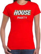 House party t-shirt / shirt house party - rood - voor dames - dance / party shirt / feest shirts / house party / festval outfit 2XL