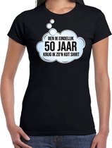 Ben ik eindelijk 50 jaar / Sarah verjaardag cadeau t-shirt / shirt - zwart - voor dames - 50ste verjaardag kado shirt / outfit / 50 jaar M