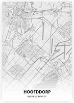 Hoofddorp plattegrond - A2 poster - Tekening stijl