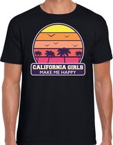 California girls zomer t-shirt / shirt California girls make me happy voor heren - zwart - California party / vakantie outfit / kleding/ feest shirt XL