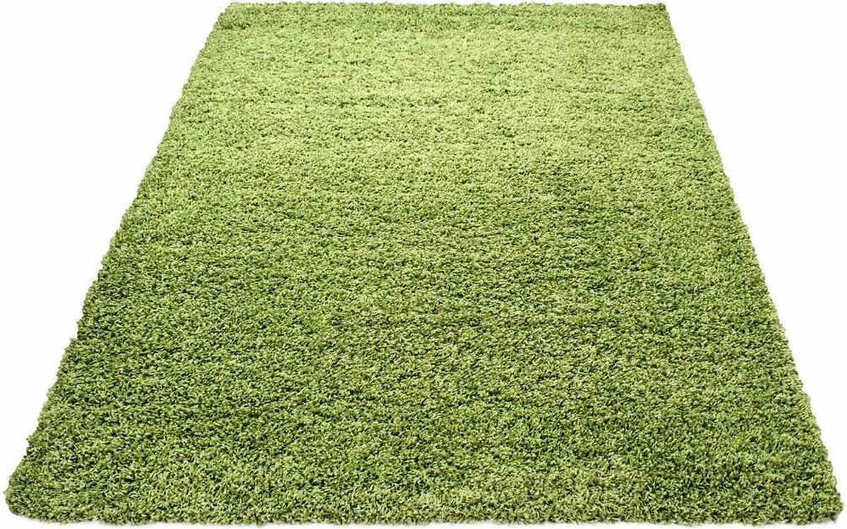 Hoogpolig vloerkleed Life - groen - 80x150 cm