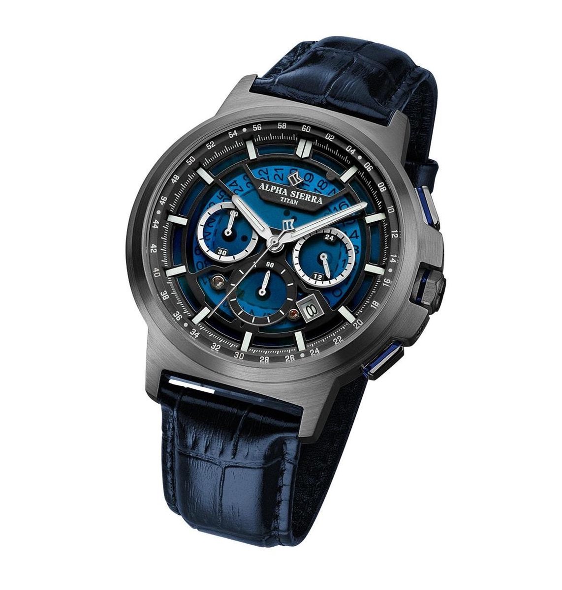 Alpha Sierra Titan BBL06 - Herenhorloge - Blauw - Limited Edition - Ø 45 mm