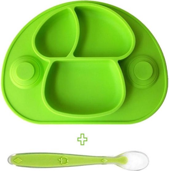 bol.com | Placemat voor kinderen - bordje - baby servies - incl. lepel - 2  zuignappen - antislip...