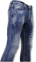 Broek met Vlekken - Skinny Jeans Mannen - A35D - Blauw