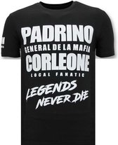 Coole T-shirt Mannen - Padrino Corleone - Zwart