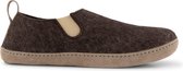 Travelin' In-Home Heren Sloffen - Wollen Pantoffels - Suede zool - Bruin - Maat 45