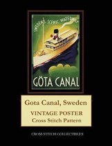 Gota Canal, Sweden: Vintage Poster Cross Stitch Pattern