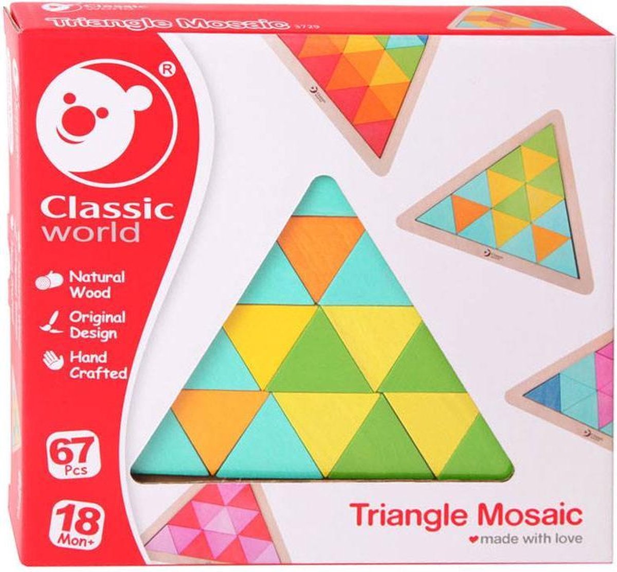 Classic World Holz-Mosaikpuzzle 37-teilig – 3D Steckpuzzle Für Kinder Zur Förderung Der Kreativität
