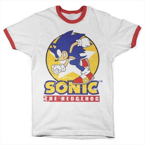 Sonic The Hedgehog Heren Tshirt -2XL- Fast Sonic Wit
