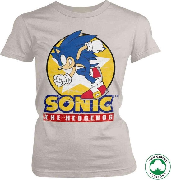 Sonic The Hedgehog Dames Tshirt -XL- Fast Sonic Creme