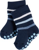 Multi Stripe Slofsokken voor meisjes en jongens dik kort comfortabel antislip met nopjes met motief gestreept neutral warm winter Katoen Blauw baby sokken - Maat 62-68