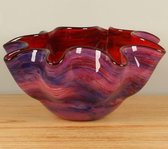 Glazen schaal rood/paars A012, Fruitschaal, Glasschaal, Decoratieve schaal