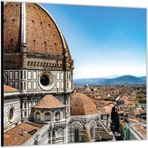 Dibond –Kathedraal van Florence - Italië -50x50 Foto op Aluminium (Met ophang)