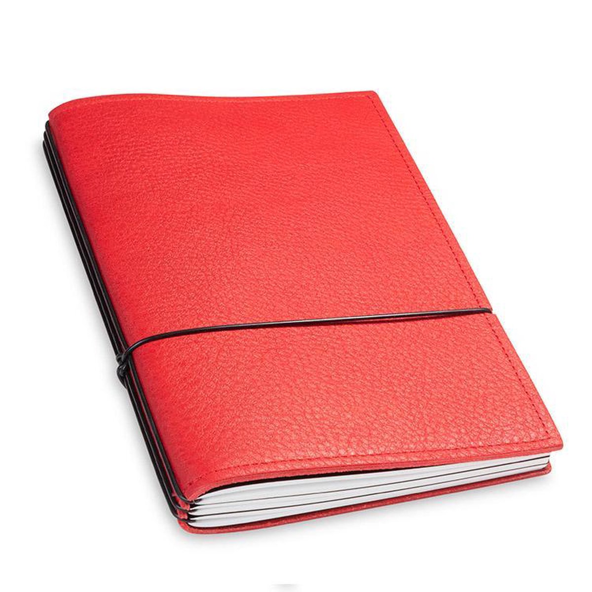 X17 Notebook A5 Leder Natur Rood - 3 katernen