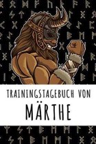 Trainingstagebuch von Märthe: Personalisierter Tagesplaner für dein Fitness- und Krafttraining im Fitnessstudio oder Zuhause