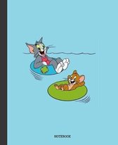 Notebook: Cartoon Tom and Jerry Soft Glossy Cover Graph Paper Pages Book 7.5 x 9.25 Inches 110 Pages