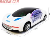 Speelgoed auto met led licht en geluid - kan alle kanten rijden - 3D Flash kleurrijke  lichtjes - Future Racing Car - 23CM (incl. batterijen)
