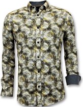 Luxe Heren Overhemden met Digitale Print - 3053 - Geel