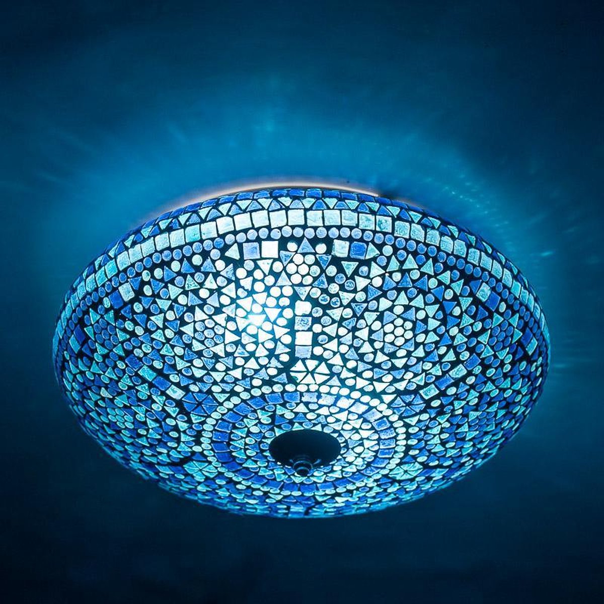 Plafondlamp mozaïek blauw cm. - Turks design |