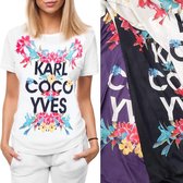 T-shirt Ronde hals Dames T-shirt Paars Maat L
