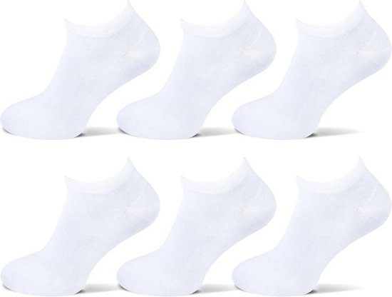 Chaussettes sneaker 6 paires - Wit - Chaussettes Sneaker Homme Multipack Homme Taille 43-46