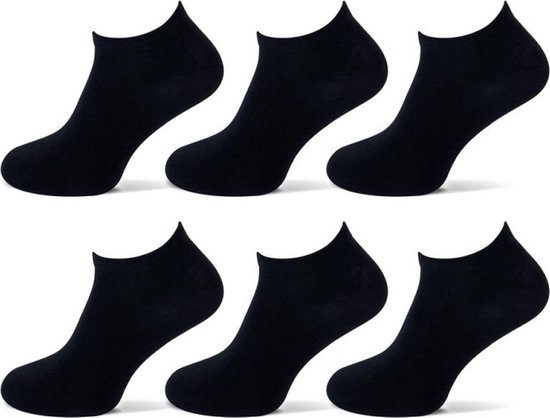 Chaussettes sneaker 6 paires - Zwart - Chaussettes Sneaker Homme Chaussettes Dames Multipack Unisexe Taille 39-42