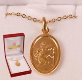 Christoffel ketting met hanger goud.(6863)