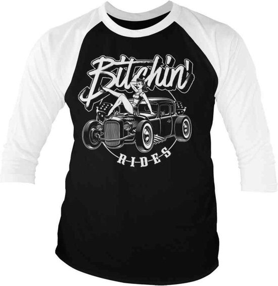 Bitchin' Rides Raglan top -XL- Hot Rod Hot Girls Zwart/Wit | bol