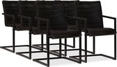 Eetkamerstoelen 6 stuks LEER  (Incl LW anti kras viltjes) - Eetkamer stoelen - Extra stoelen voor huiskamer - Dineerstoelen - Tafelstoelen