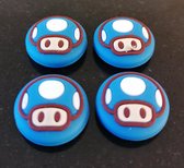 2x Super Mario Blauwe Toad - Nintendo Switch & Lite - Joystick/Controller Grips - Joy-Con Thumbsticks - 1 Set = 2 Thumbgrips - Mario - Blauwe Toad