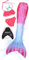 Zeemeermin staart los| Mermaid staart met bikiniset | Pastel | maat 130 | Zonder monovin geleverd | Nieuw model 2024!