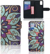 Mobiel Bookcase Geschikt voor Samsung Galaxy A41 Smartphone Hoesje Purple Flower
