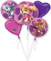 PAW Patrol - Ballon - Folie - Skye & Everest - Roze - 68 cm - 5 stuks