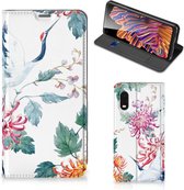 Wallet Bookcase Samsung Xcover Pro Telefoonhoesje Bird Flowers