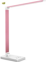 Ortho Lampe de bureau Lampe de chevet Lampe de lecture Lampe de nuit - LED - Lumière de couleur, du blanc chaud à la lumière du jour - Dimmable - Recharge sans fil Qi - Port de chargement USB - Rose / Pink
