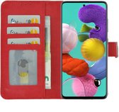Samsung Galaxy A51 / A51s Hoes Wallet Book Case hoesje Rood cover Pearlycase