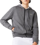 Lacoste heren hoodie sweatvest met rits - antraciet grijs -  Maat: M