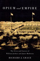 Couverture du livre 'OPIUM and EMPIRE', représentant une ville avec des navires et des bateaux.