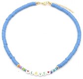 Ketting Love - Kralen - Lengte 40 cm - Blauw