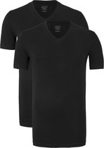Claesen's Basics T-shirts (2-pack) - heren T-shirts V-hals - zwart - Maat: S