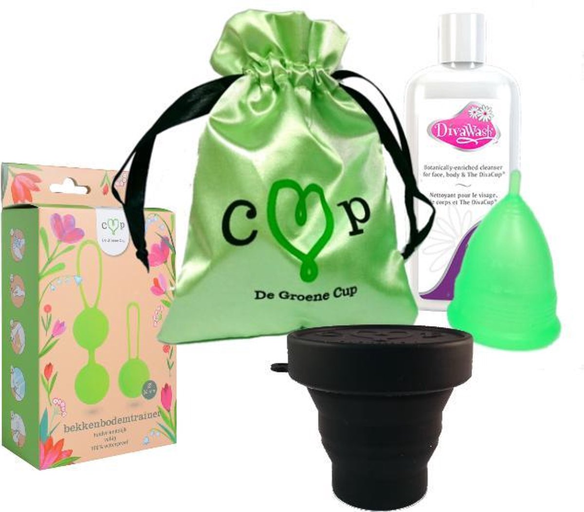 Goedkoopste De Groene Cup Model IV - low cervix (kort) - Helemaal klaar pakket