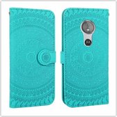 Voor Sony Xperia L3 Pressed Printing Pattern Horizontale Flip PU Leather Case met houder & kaartsleuven & portemonnee & & Lanyard (grasgroen)