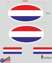 Auto Sticketset - Nederlandse Vlag - Ovaal en Rechthoekig - 4 Autostickers