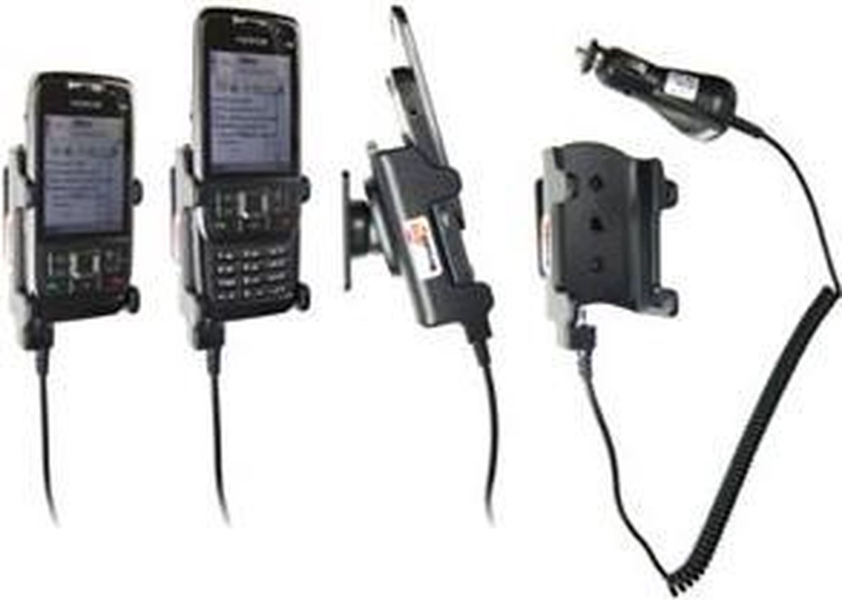 Brodit houder geschikt voor Nokia E66 Actieve houder met 12/24V lader