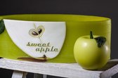 Groene appel geurende ovale wax windlicht 95/125/270 (incl. 2 theelichten erin)